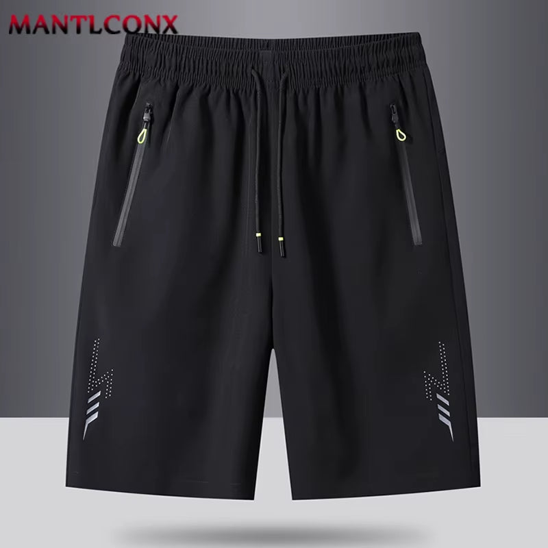 Summer Men'S Shorts Cool Sportswear Running Sport Shorts Casual Bottoms Gym Fitness Training Jogging Short Pants Men Black Gray