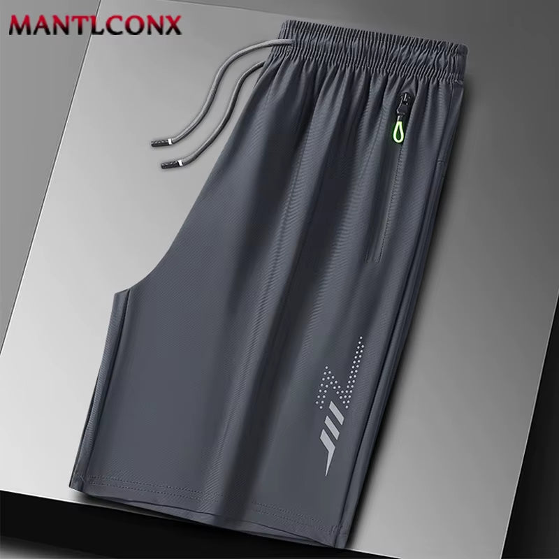 Summer Men'S Shorts Cool Sportswear Running Sport Shorts Casual Bottoms Gym Fitness Training Jogging Short Pants Men Black Gray