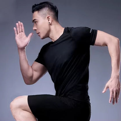 Reflective Shirt Quick Dry Short Sleeve Sport T-Shirt Gym Clothing Man Fitness Playeras Para Hombres Breathable Sportswear