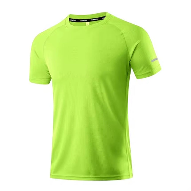 Reflective Shirt Quick Dry Short Sleeve Sport T-Shirt Gym Clothing Man Fitness Playeras Para Hombres Breathable Sportswear