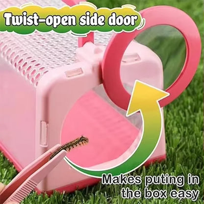 Insect Capture Cage Bug Habit Observation Box with Magnifying Glass Butterfly Net Kid Exploration Kit Outdoor Camping Catch Toy