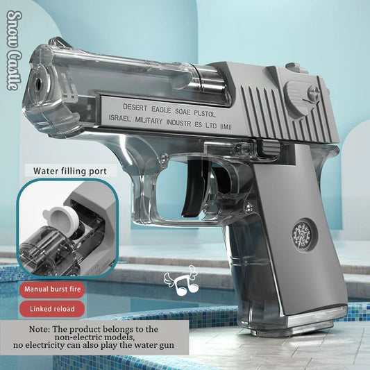 Electric/Manual Grey Water Gun Rechargeable Automatic Spray Gun Toys Capacity Range up to 26 FT Range for Adults & Kids - Blue