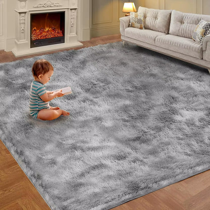 Tie-Dye Plush Carpet Living Room Decoration Soft Fluffy Home Mat Children'S Room Baby Crawling Non-Slip Blanket