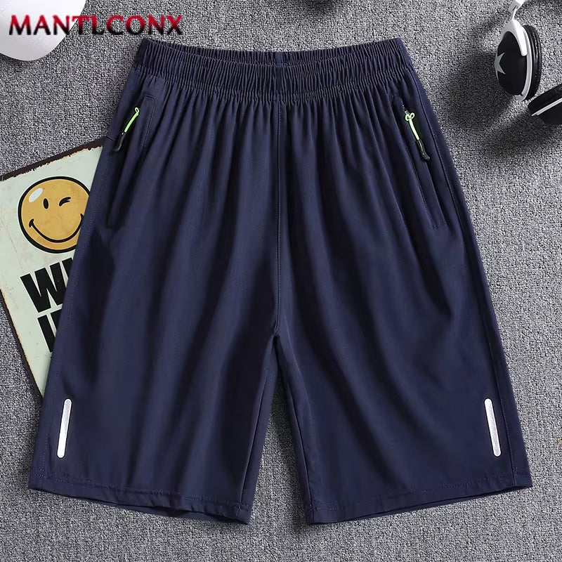 Summer Men'S Shorts Cool Sportswear Running Sport Shorts Casual Bottoms Gym Fitness Training Jogging Short Pants Men Black Gray