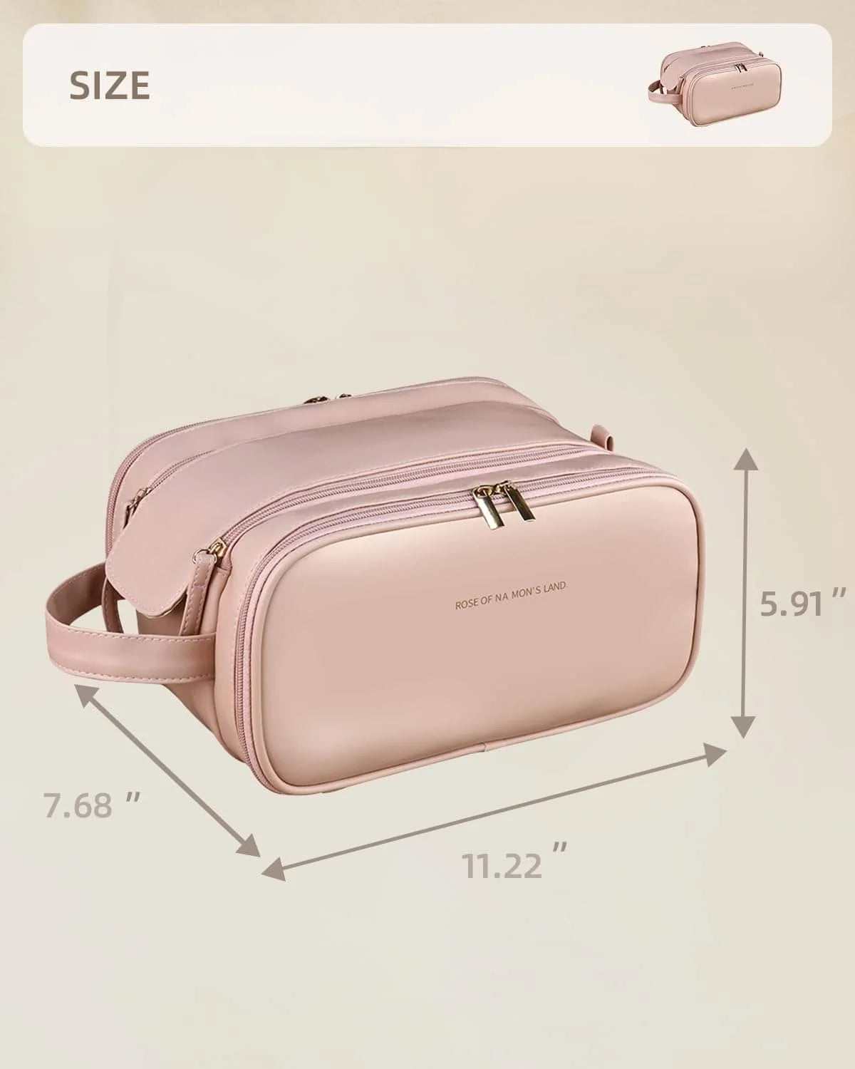 Travel Makeup Bag for Women, Large Capacity Cosmetic Organizer with Wide Opening, Waterproof Portable Toiletry Storage Bag for Easy Access