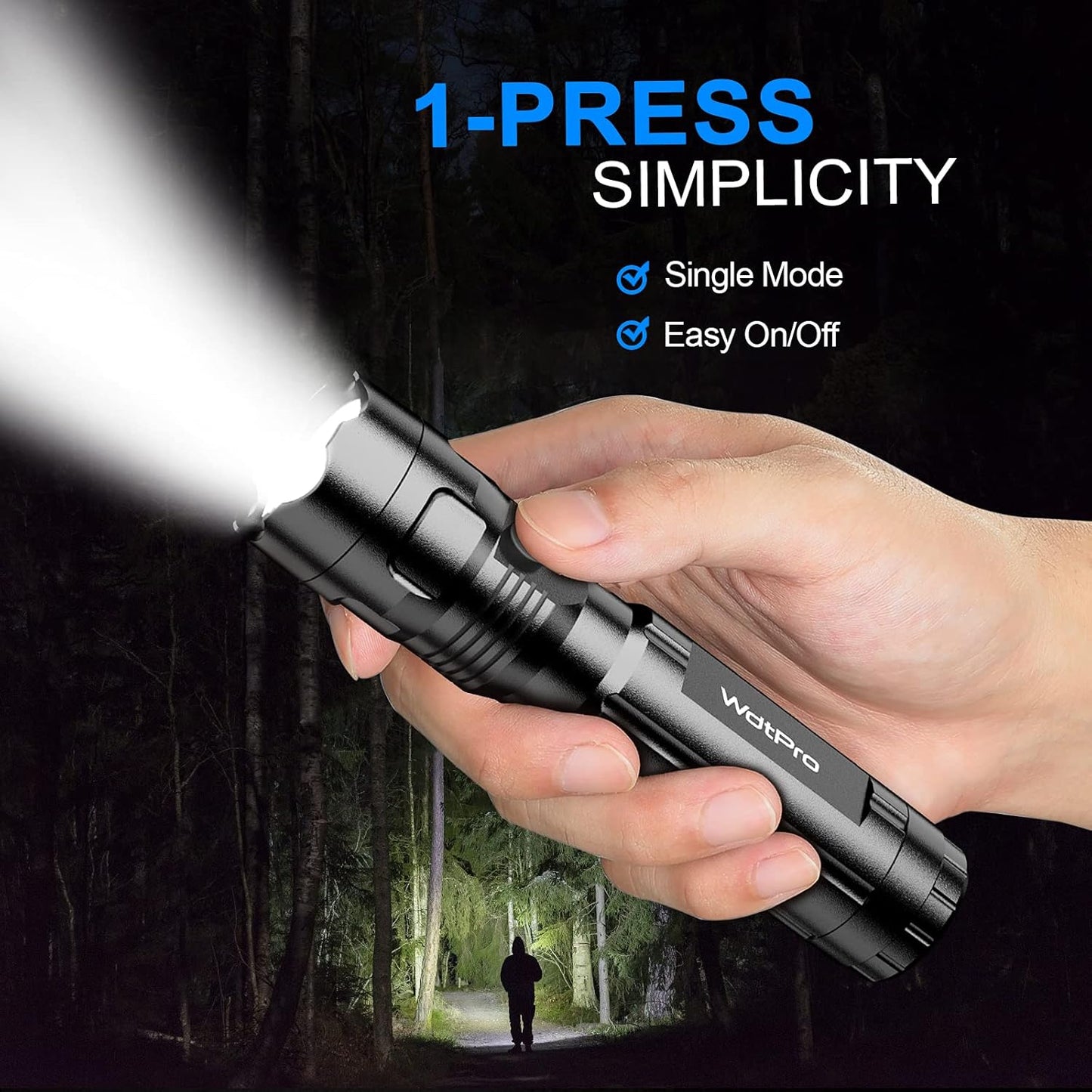 4 Pack LED Flashlights, Bright Flashlight with 16 AAA Batteries, Super Long Battery Life, Single Mode, High Lumens, EDC Flash Lights for Emergencies, Hurricane Supplies, Camping