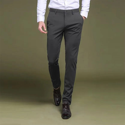 Men'S Casual Pants Non-Ironing Anti-Wrinkle Elastic Suit Pants Small Foot Thin Solid Trousers Stretchy Hot Selling Male Bottoms