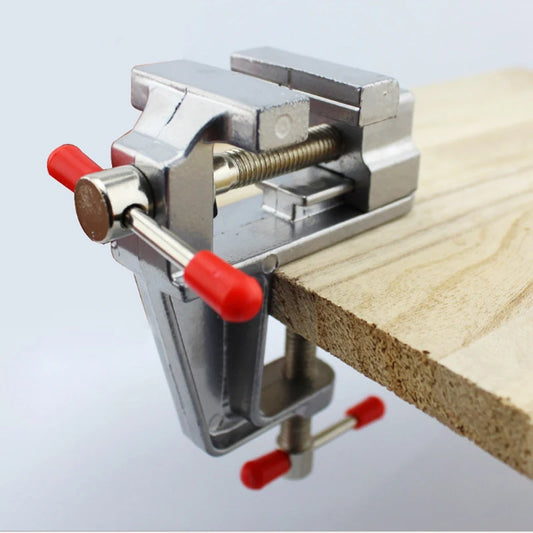 Mini Bench Vise Muliti-Funcational 3.5" Aluminum Miniature Small Jewelers Hobby Clamp on Table Flat Pliers Tool Vice