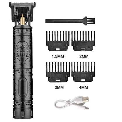 T9 Vintage Men'S Electric Hair Clipper Beard Trimmer/Rechargeable Hair Cutting Machine with Nose Hair Trimmer Kit Boyfriend Gift