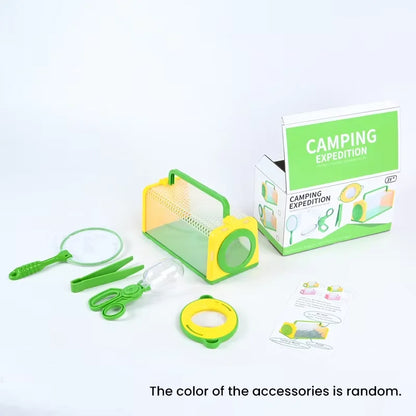Insect Capture Cage Bug Habit Observation Box with Magnifying Glass Butterfly Net Kid Exploration Kit Outdoor Camping Catch Toy