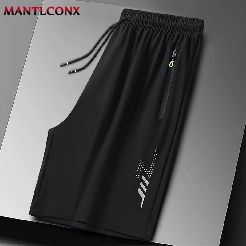 Summer Men'S Shorts Cool Sportswear Running Sport Shorts Casual Bottoms Gym Fitness Training Jogging Short Pants Men Black Gray
