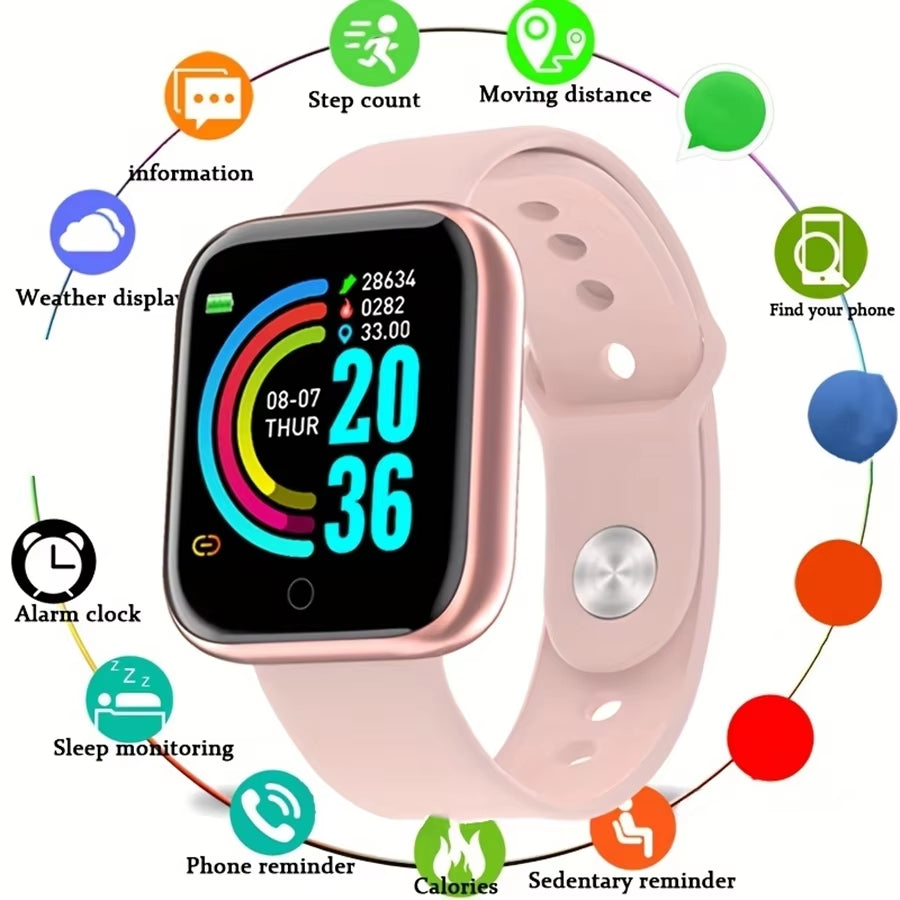 Smartwatch Men Women Wristwatches Smart Watch Message Fitness Monitor Bracelet Birthday Gift Electronic Clock for Android IOS