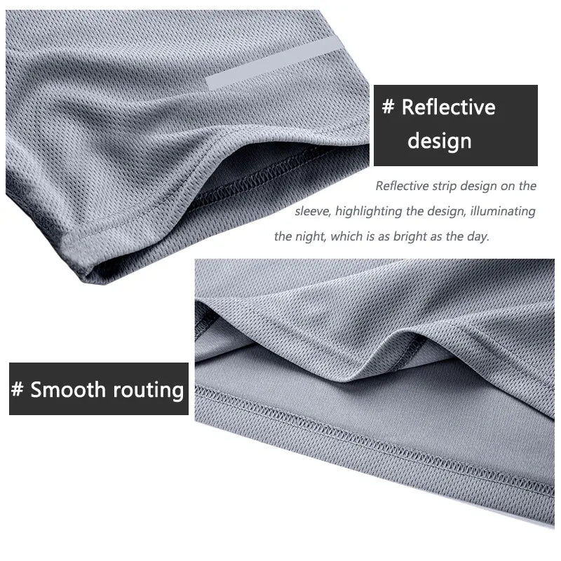 Reflective Shirt Quick Dry Short Sleeve Sport T-Shirt Gym Clothing Man Fitness Playeras Para Hombres Breathable Sportswear