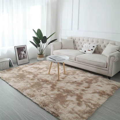 Tie-Dye Plush Carpet Living Room Decoration Soft Fluffy Home Mat Children'S Room Baby Crawling Non-Slip Blanket