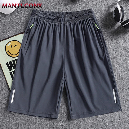 Summer Men'S Shorts Cool Sportswear Running Sport Shorts Casual Bottoms Gym Fitness Training Jogging Short Pants Men Black Gray