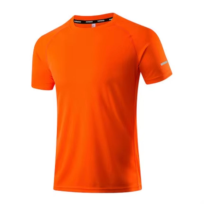 Reflective Shirt Quick Dry Short Sleeve Sport T-Shirt Gym Clothing Man Fitness Playeras Para Hombres Breathable Sportswear