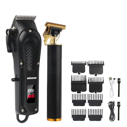T9 Vintage Men'S Electric Hair Clipper Beard Trimmer/Rechargeable Hair Cutting Machine with Nose Hair Trimmer Kit Boyfriend Gift
