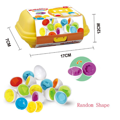 6/12PCS Montessori Smart Eggs in Cup Education Early Learning Geometric Shape Math Alphabet Puzzle Sorter Game Baby Toy Children