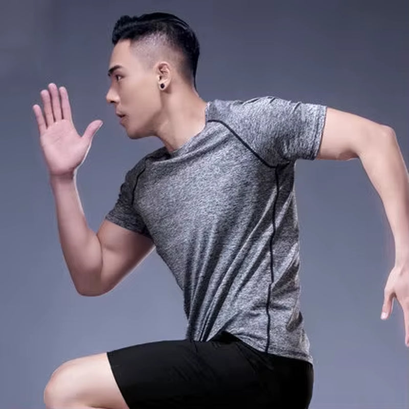 Reflective Shirt Quick Dry Short Sleeve Sport T-Shirt Gym Clothing Man Fitness Playeras Para Hombres Breathable Sportswear