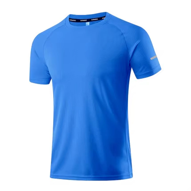 Reflective Shirt Quick Dry Short Sleeve Sport T-Shirt Gym Clothing Man Fitness Playeras Para Hombres Breathable Sportswear