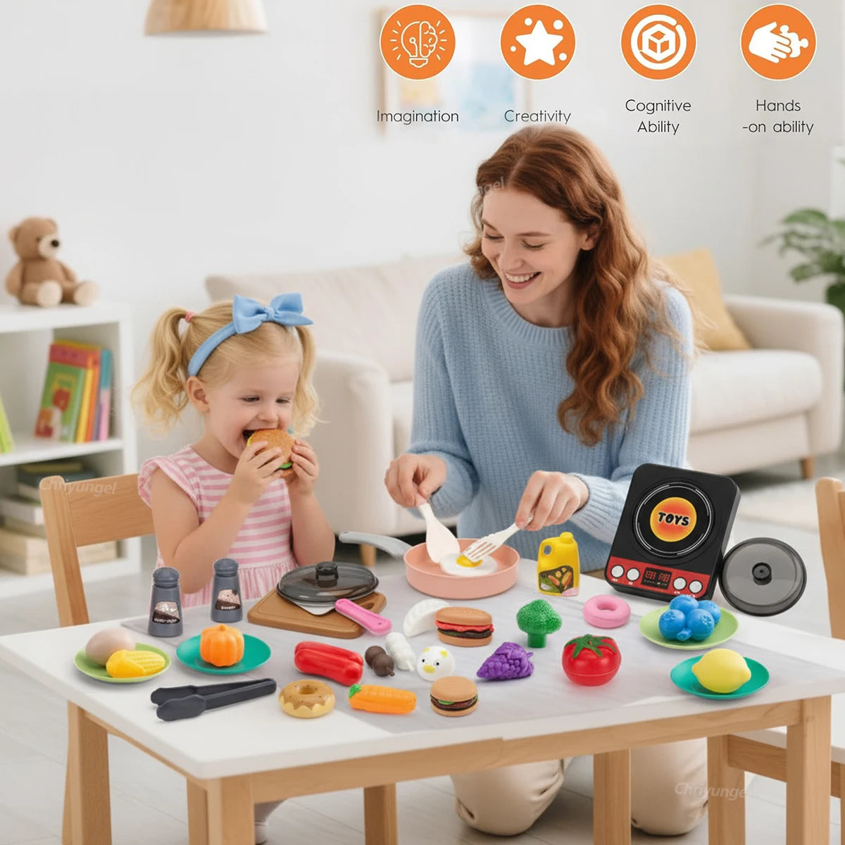 Kids Kitchen Toys Set 92/69/59 PCS Play Food with Pots Pans & Utensils Small Pretend Cooking Toys for Toddlers Girls Boys Gift