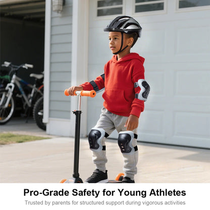 7Pcs Kids Protective Gear Set – Adjustable Helmet & Knee/Elbow/Wrist Pads for Skateboard Cycling Hoverboard Scooter Rollerbladin