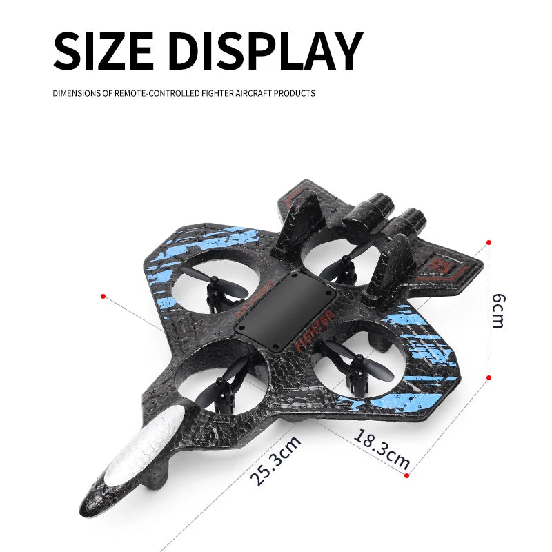Remote Control Fighter Kids Flying Helicopter RC Hobby Jet Plane 2.4G Stunt Foam Fighter Airplane Toy Drone with Light