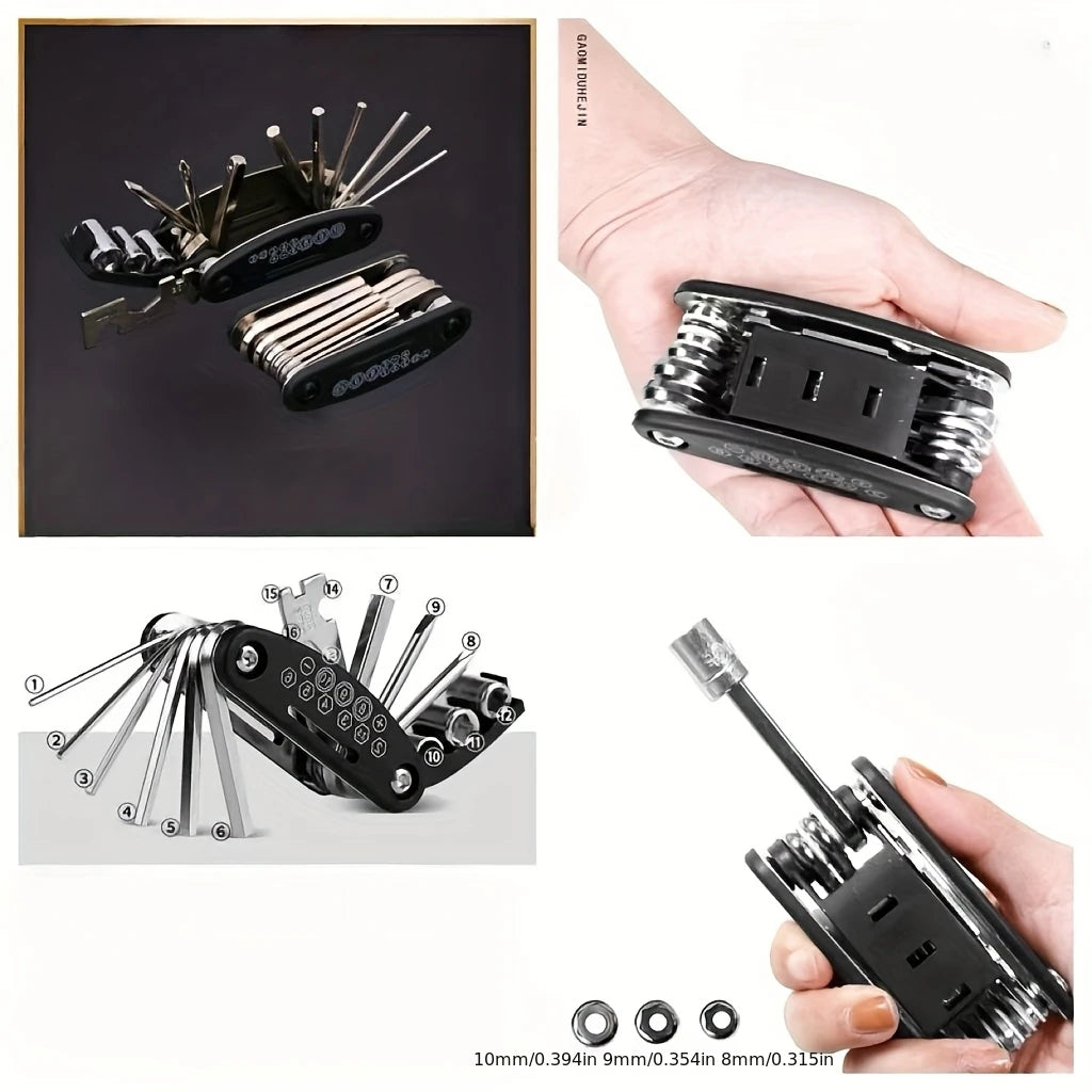 16-In-1 Socket Wrench Set, Non-Slip Rotating Head. Durable Stainless Steel for Home & Car Repairs. Easy & Universal Tool.
