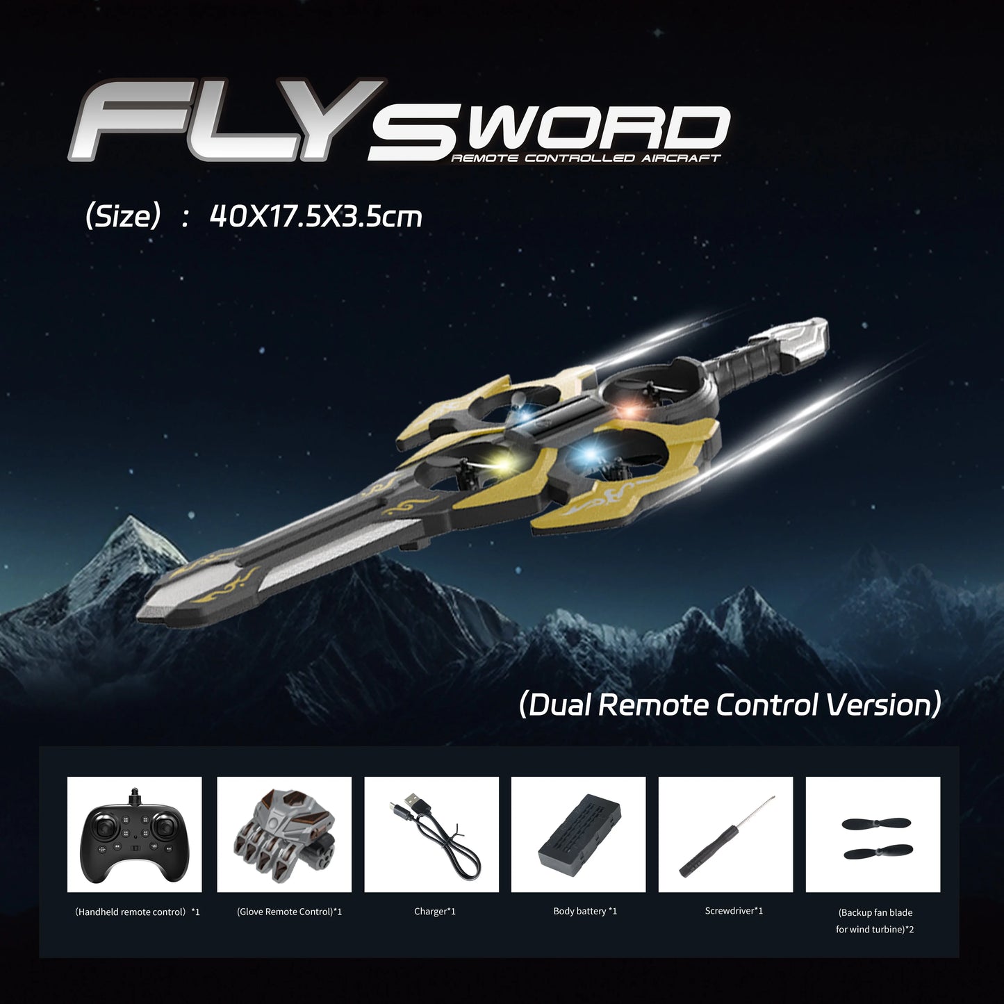 New 2025 Sensory Sword Remote Control Toy Drone - Induction Flight Interactive Sword Toy for Boys Fixed Wing Airplane