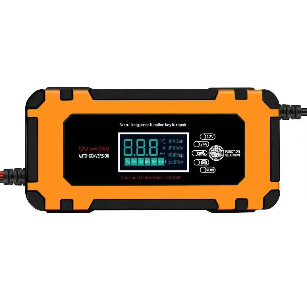 Charger Car and Motorcycle Battery Charging Unit Lead-Acid Battery Repair LCD Display 6A 12V Intelligent Car Battery