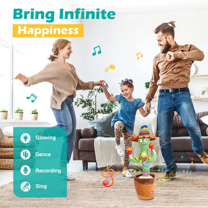 Talking Cactus Dancing Baby Toy Cactus Repeats What You Say for Kids with English Songs Dancing Toy for Gift Toddle Girls Boys