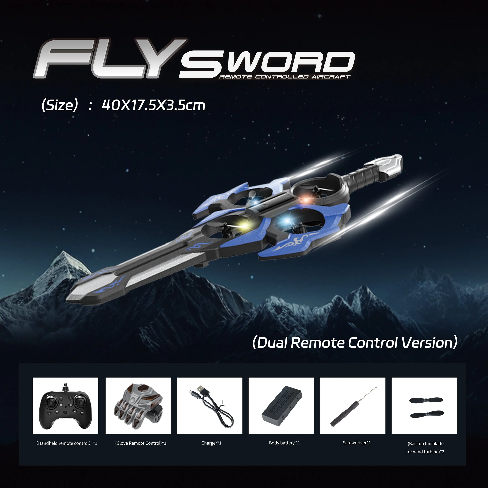 New 2025 Sensory Sword Remote Control Toy Drone - Induction Flight Interactive Sword Toy for Boys Fixed Wing Airplane