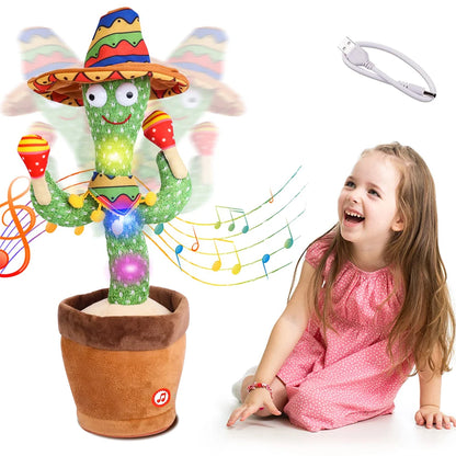 Talking Cactus Dancing Baby Toy Cactus Repeats What You Say for Kids with English Songs Dancing Toy for Gift Toddle Girls Boys