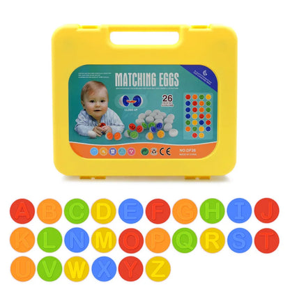 6/12PCS Montessori Smart Eggs in Cup Education Early Learning Geometric Shape Math Alphabet Puzzle Sorter Game Baby Toy Children