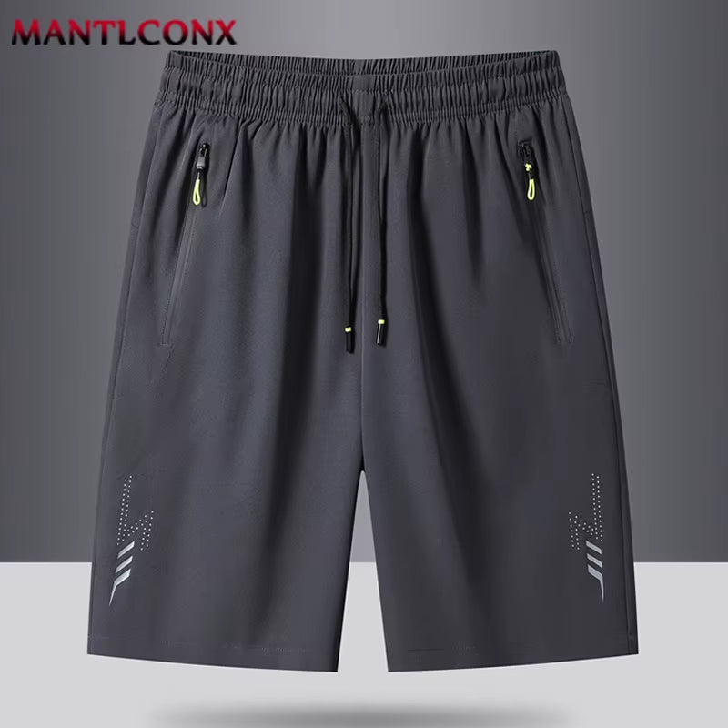 Summer Men'S Shorts Cool Sportswear Running Sport Shorts Casual Bottoms Gym Fitness Training Jogging Short Pants Men Black Gray