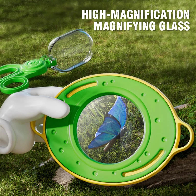 Insect Capture Cage Bug Habit Observation Box with Magnifying Glass Butterfly Net Kid Exploration Kit Outdoor Camping Catch Toy