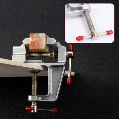Mini Bench Vise Muliti-Funcational 3.5" Aluminum Miniature Small Jewelers Hobby Clamp on Table Flat Pliers Tool Vice