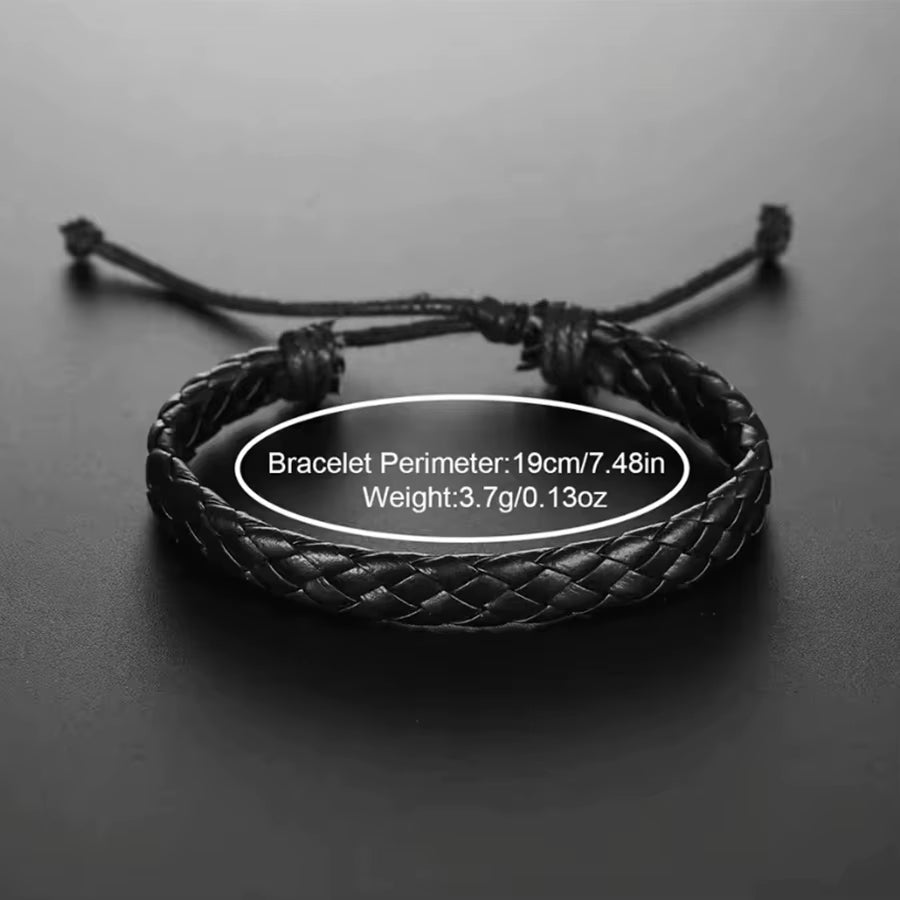 3Pcs/Set Men Business Watches Casual Leather Band Analog Male'S Quartz Watch Necklace Bracelet Set