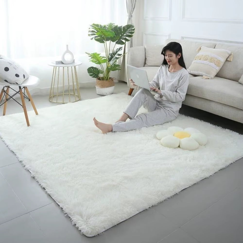 Tie-Dye Plush Carpet Living Room Decoration Soft Fluffy Home Mat Children'S Room Baby Crawling Non-Slip Blanket