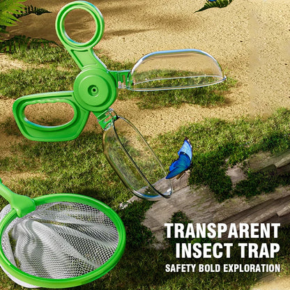 Insect Capture Cage Bug Habit Observation Box with Magnifying Glass Butterfly Net Kid Exploration Kit Outdoor Camping Catch Toy