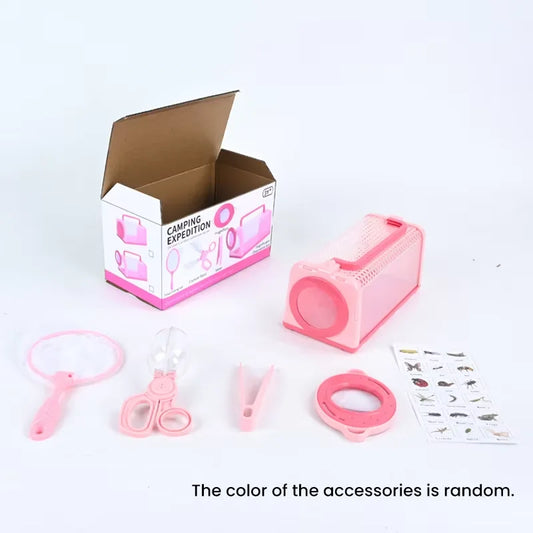 Insect Capture Cage Bug Habit Observation Box with Magnifying Glass Butterfly Net Kid Exploration Kit Outdoor Camping Catch Toy