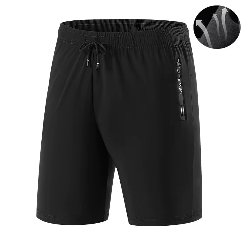 Summer Men'S Shorts Cool Sportswear Running Sport Shorts Casual Bottoms Gym Fitness Training Jogging Short Pants Men Black Gray