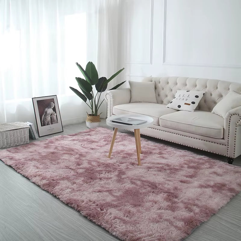 Tie-Dye Plush Carpet Living Room Decoration Soft Fluffy Home Mat Children'S Room Baby Crawling Non-Slip Blanket