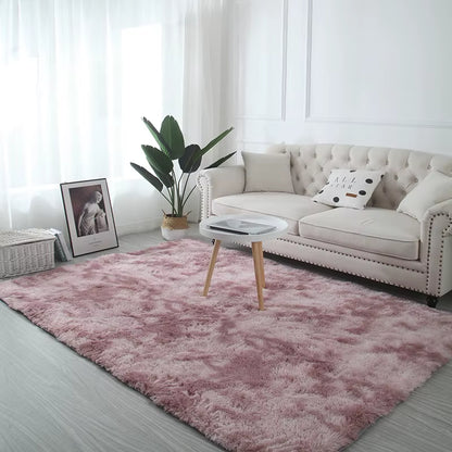 Tie-Dye Plush Carpet Living Room Decoration Soft Fluffy Home Mat Children'S Room Baby Crawling Non-Slip Blanket