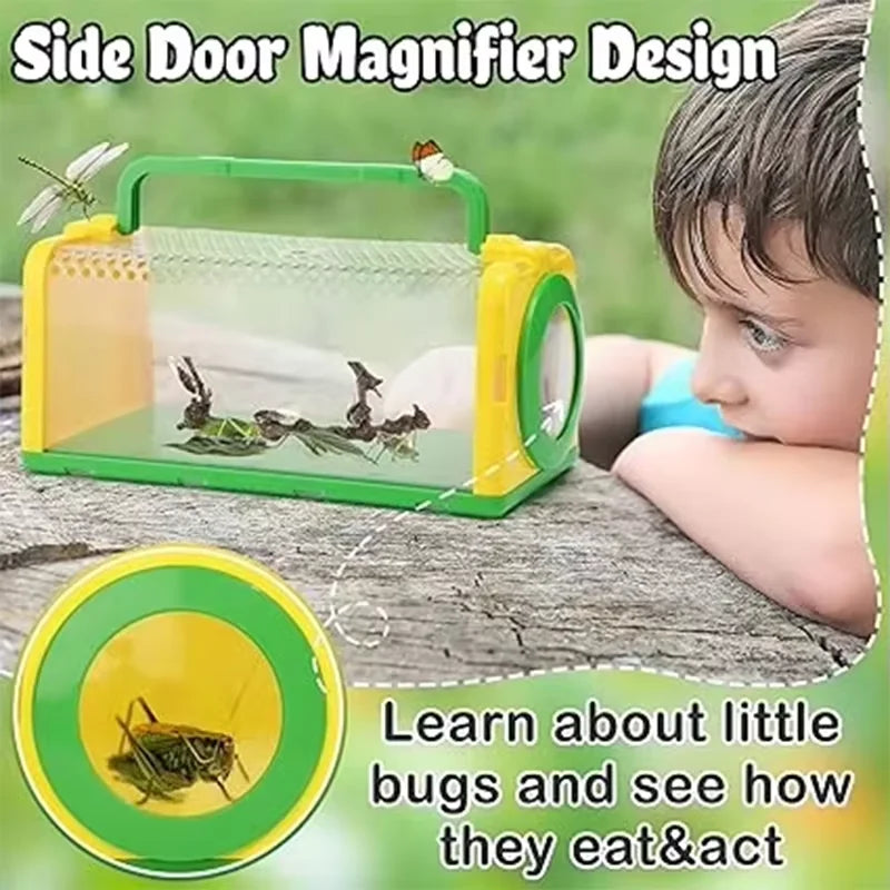Insect Capture Cage Bug Habit Observation Box with Magnifying Glass Butterfly Net Kid Exploration Kit Outdoor Camping Catch Toy