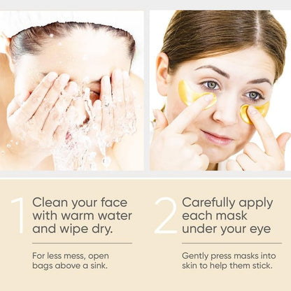 Under Eye Patches, Gold Eye Mask, Reduce Puffy Eyes and Lighten Dark under Eyes, Reduce Wrinkles and Fine Lines