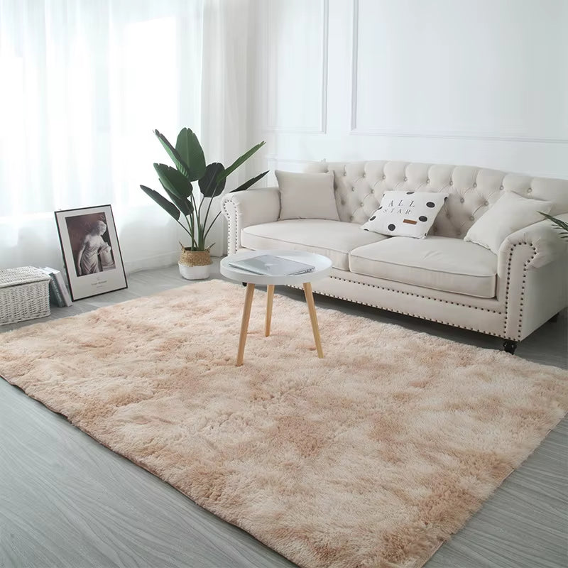 Tie-Dye Plush Carpet Living Room Decoration Soft Fluffy Home Mat Children'S Room Baby Crawling Non-Slip Blanket