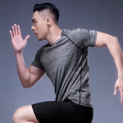 Reflective Shirt Quick Dry Short Sleeve Sport T-Shirt Gym Clothing Man Fitness Playeras Para Hombres Breathable Sportswear